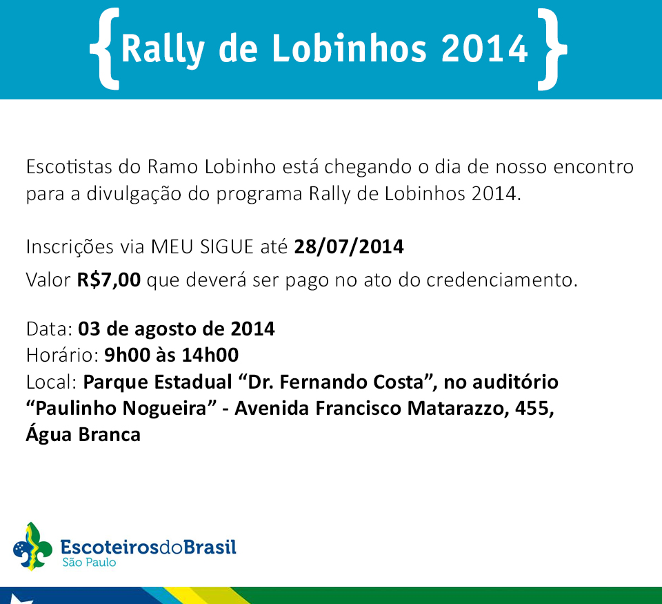 RALLY DE LOBINHOS 2014 – DIVULGAÇÃO DO PROGRAMA