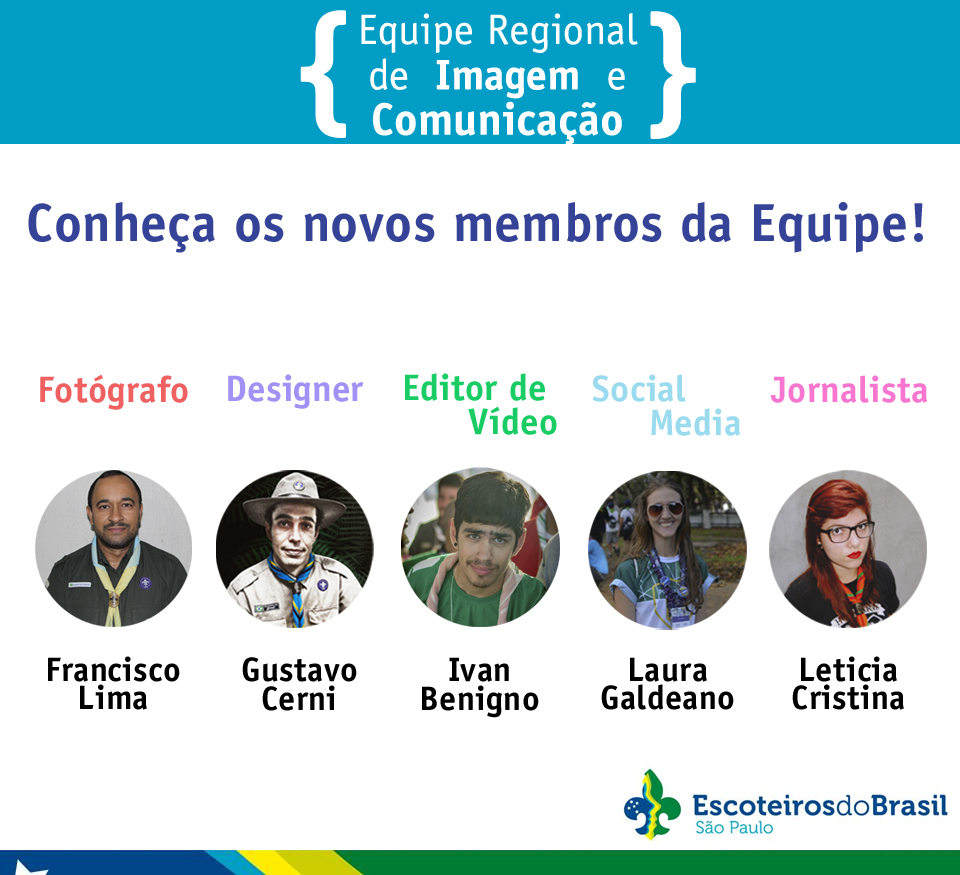 Conheça os novos membros da Equipe Regional de Imagem e Comunicação