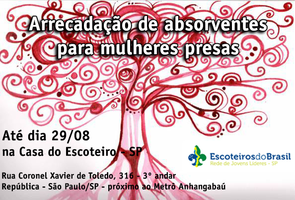 Escoteiros ajudam em arrecadação de  absorventes para mulheres presas