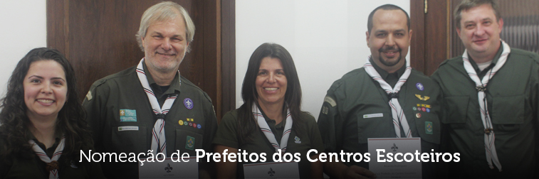 Nomeados o Prefeito do Centro Escoteiro de C&T, a Prefeita do CE Ipanema e o Vice-Prefeito do CE Jaraguá