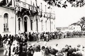 Atividade do GE Santa Cruz em 1976 no Largo da Paróquia