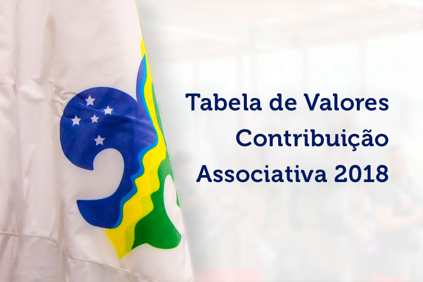 Tabela de Valores Contribuição Associativa 2018 (Nacional + Regional)