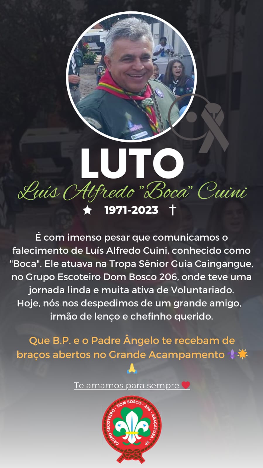 Nota de Falecimento: Chefe Luiz Alfredo