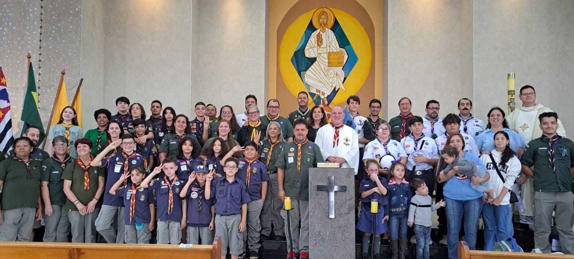 27º Distrito Escoteiro sedia missa em alusão ao Dia do Escoteiro